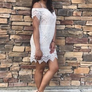 White/Nude lace dress